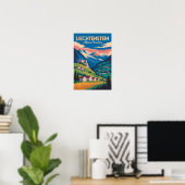 Liechtenstein Landschapsillustratie Reis Kunst Poster (Thuiskantoor)