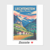 Liechtenstein Landschapsillustratie Reis Kunst Sticker (Vel)