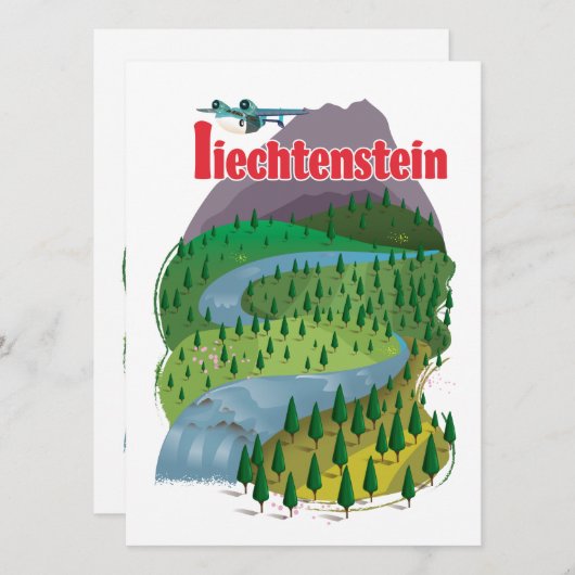 Liechtenstein-reisposter (Voorkant / Achterkant)