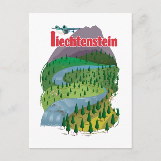 Liechtenstein-reisposter Briefkaart (Voorkant)