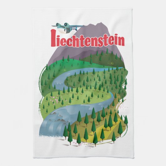 Liechtenstein Reisposter Theedoek (Verticaal)