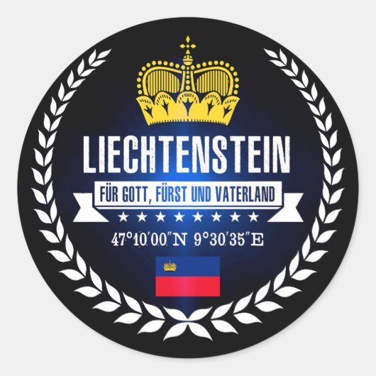 Liechtenstein Ronde Sticker (Voorkant)