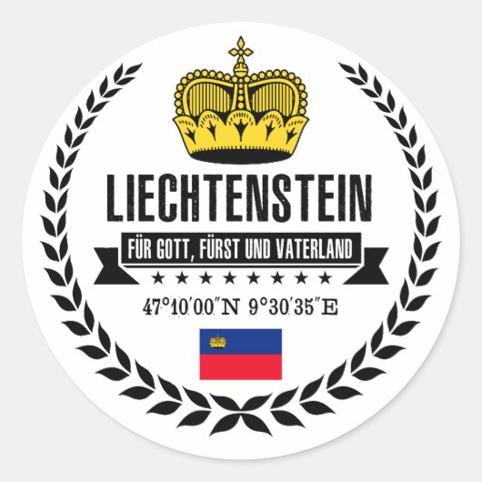Liechtenstein Ronde Sticker (Voorkant)