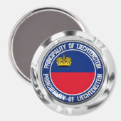Liechtenstein Round Emblem Magneet (Voorkant / Achterkant)