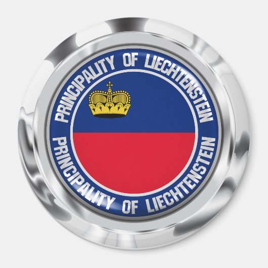 Liechtenstein Round Emblem Magneet (Voorkant)