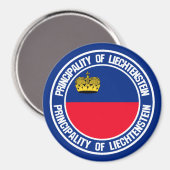 Liechtenstein Round Emblem Magneet (Voorkant / Achterkant)