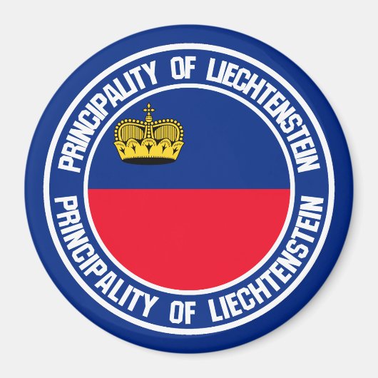 Liechtenstein Round Emblem Magneet (Voorkant)