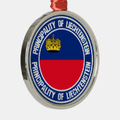 Liechtenstein Round Emblem Metalen Ornament (Rechts)
