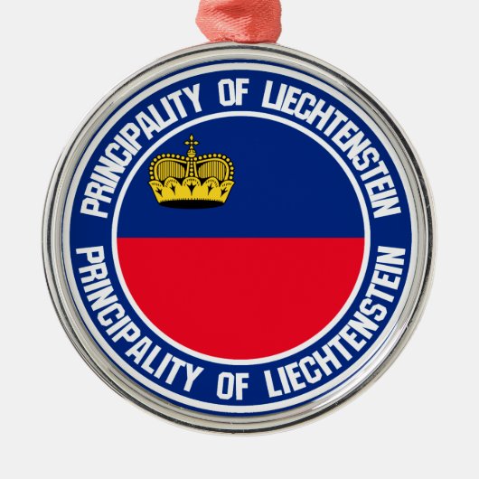 Liechtenstein Round Emblem Metalen Ornament (Voorkant)