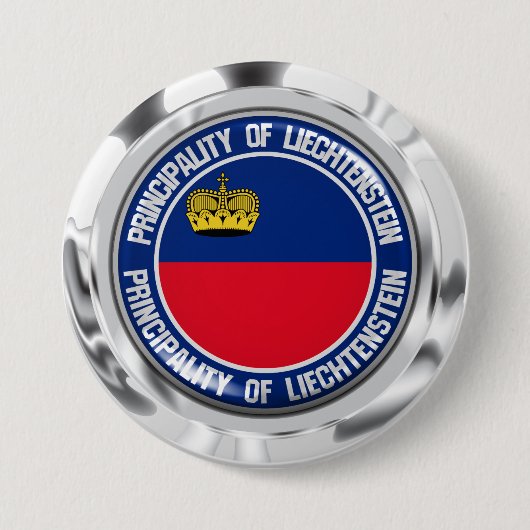 Liechtenstein Round Emblem Ronde Button 7,6 Cm (Voorkant)