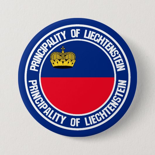 Liechtenstein Round Emblem Ronde Button 7,6 Cm (Voorkant)