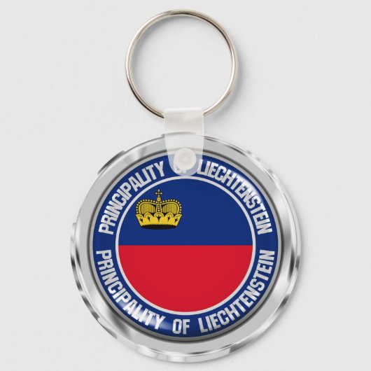 Liechtenstein Round Emblem Sleutelhanger (Voorkant)