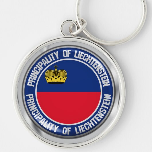 Liechtenstein Round Emblem Sleutelhanger (Voorkant)