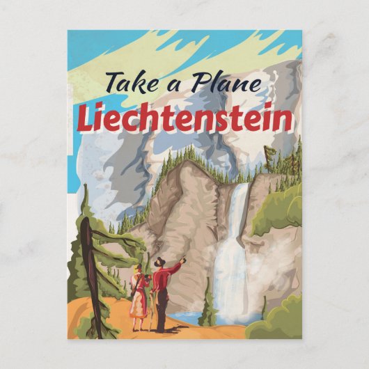 Liechtenstein vintage Reisposter Briefkaart (Voorkant)