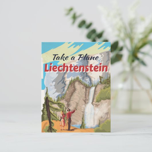 Liechtenstein vintage Travel Poster Briefkaart (Staand voorkant)