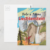 Liechtenstein vintage Travel Poster Briefkaart (Voorkant / Achterkant)