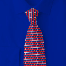 Liechtenstein Vlag Baksteenpatroon Stropdas