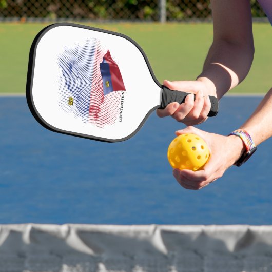 Liechtenstein vlag pickleball paddle (Insitu)