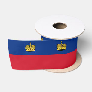 Liechtenstein-vlag & reizen, vakantie / sport satijnen lint