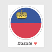 Liechtenstein Vlag Ronde Sticker (Vel)