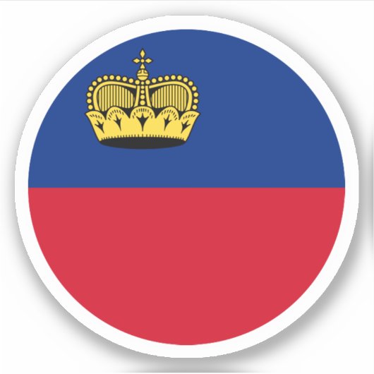 Liechtenstein Vlag Ronde Sticker (Voorkant)