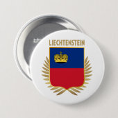 Liechtenstein-vlaggenschip Ronde Button 7,6 Cm (Voorkant /achterkant)