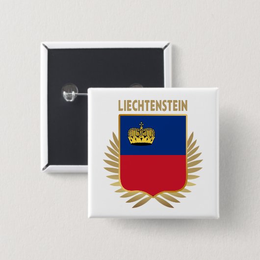 Liechtenstein-vlaggenschip Vierkante Button 5,1 Cm (Voorkant /achterkant)