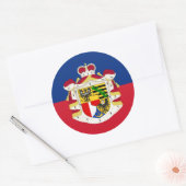 Liechtensteiner Vlag & Wapen Ronde Sticker (Envelop)