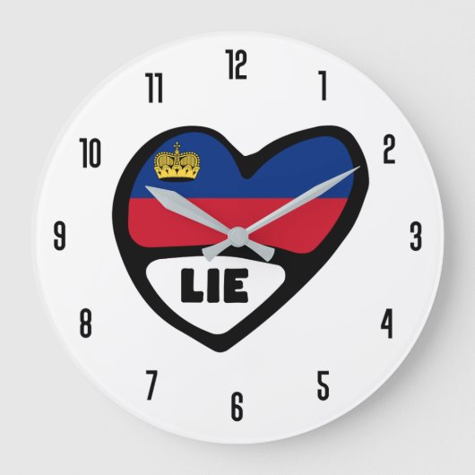 Liechtensteinse landencode LIE Vlaggenhoofd Grote Klok (Voorkant)