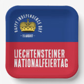 Liechtensteinse nationale dagvlag papieren bordje (Voorkant)