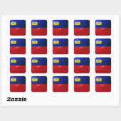 Liechtensteinse vierkante glanzende vlag sticker (Vel)