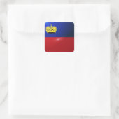 Liechtensteinse vierkante glanzende vlag sticker (Tas)