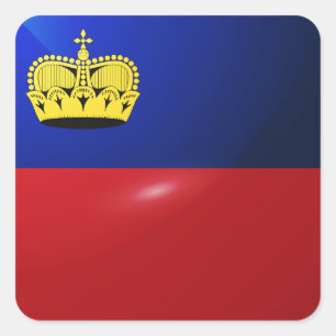 Liechtensteinse vierkante glanzende vlag sticker