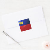 Liechtensteinse vierkante glanzende vlag sticker (Envelop)