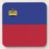 Liechtensteinse vlag bier onderzetter (Voorkant)