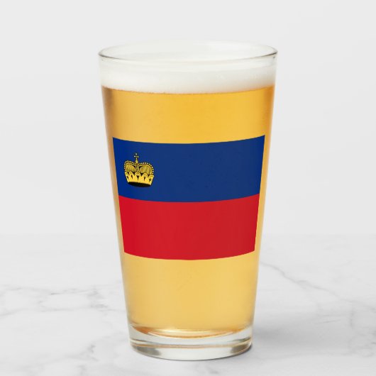 Liechtensteinse vlag glas (Voorkant gevuld)