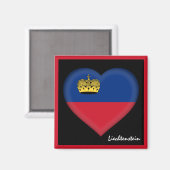 Liechtensteinse vlag & hart, Liechtenstein Magneet (Voorkant / Achterkant)