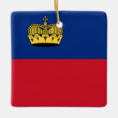 Liechtensteinse vlag keramisch ornament (Voorkant)