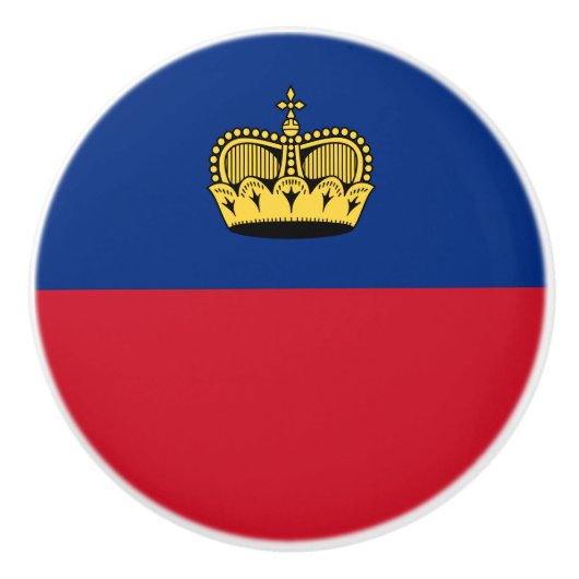 Liechtensteinse vlag keramische knop (Voorkant)