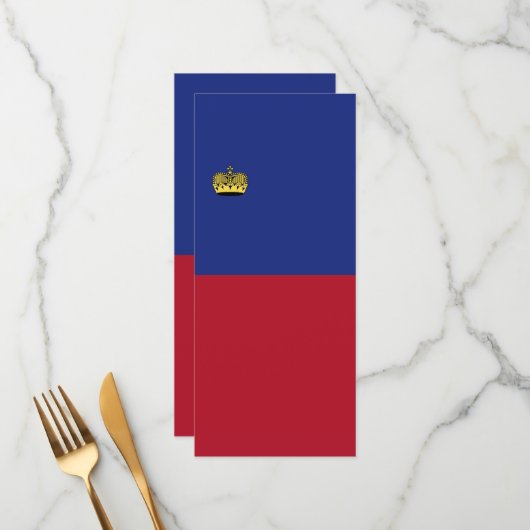Liechtensteinse vlag menu (Voorkant / Achterkant in situ)