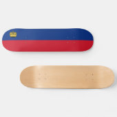 Liechtensteinse vlag persoonlijk skateboard (Horizontaal)