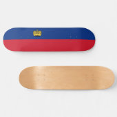 Liechtensteinse vlag persoonlijk skateboard (Horizontaal)