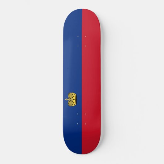 Liechtensteinse vlag persoonlijk skateboard (Voorkant)