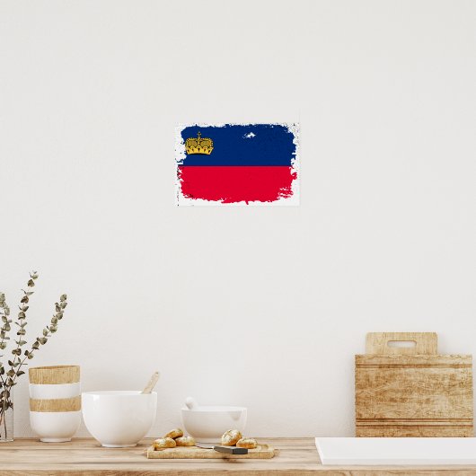 Liechtensteinse vlag poster (Keuken)