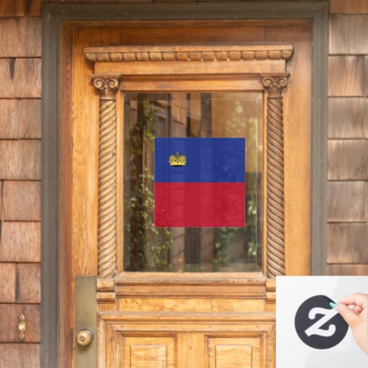 Liechtensteinse vlag raamsticker (Huis Deur)