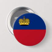 Liechtensteinse vlag ronde button 7,6 cm (Voorkant /achterkant)