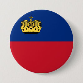 Liechtensteinse vlag ronde button 7,6 cm
