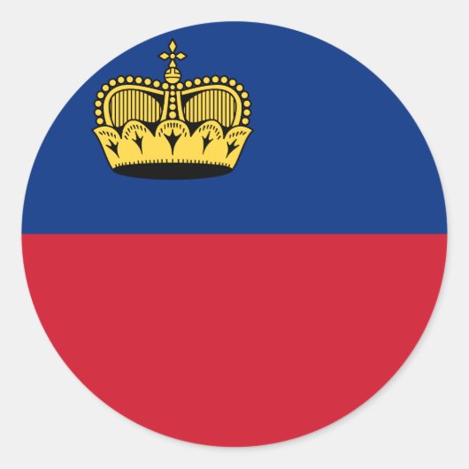Liechtensteinse vlag ronde sticker (Voorkant)