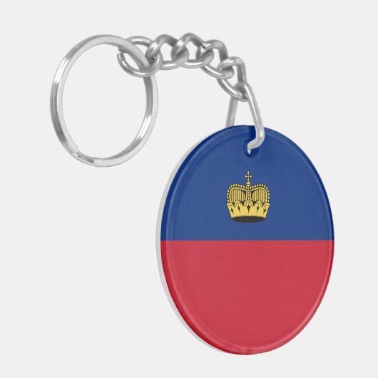Liechtensteinse vlag sleutelhanger (Voorkant Links)