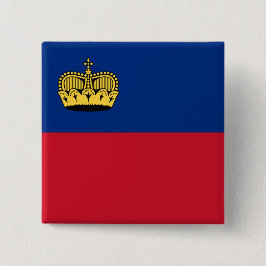 Liechtensteinse vlag vierkante button 5,1 cm